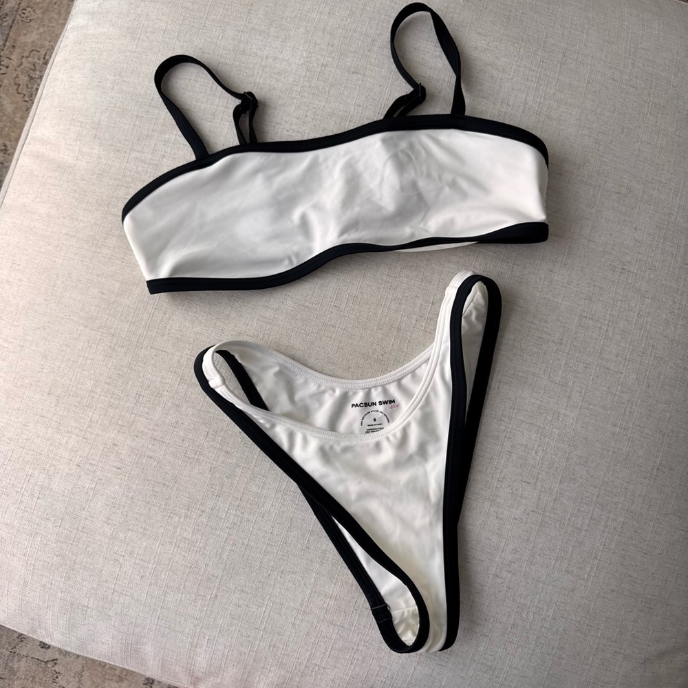 Women's Black and White Bikini Set